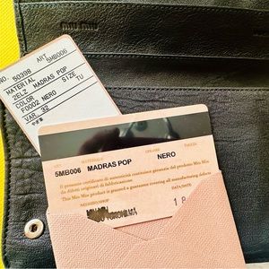 Miu Miu Vintage Madras Pop Nero Wallet
